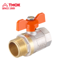 Female*Male thread 1/2" nickel plated brass ball valve